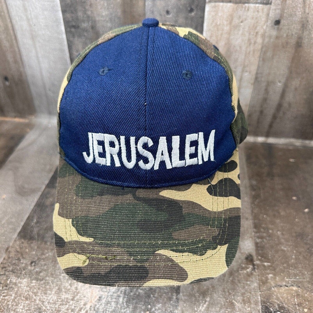 Baseball Cap Jerusalem Adjustable Embroidery Camo… - image 1
